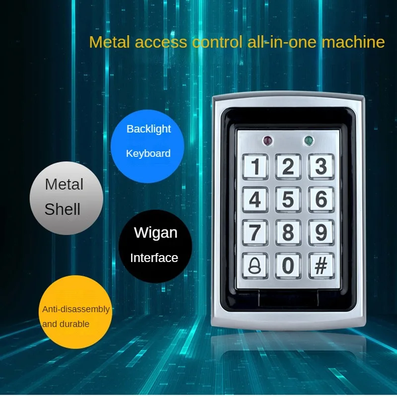 

Metal Access Control Integrated Machine Card Swiping Password System Stainless Steel Electronic Intelligent Button Card Reader