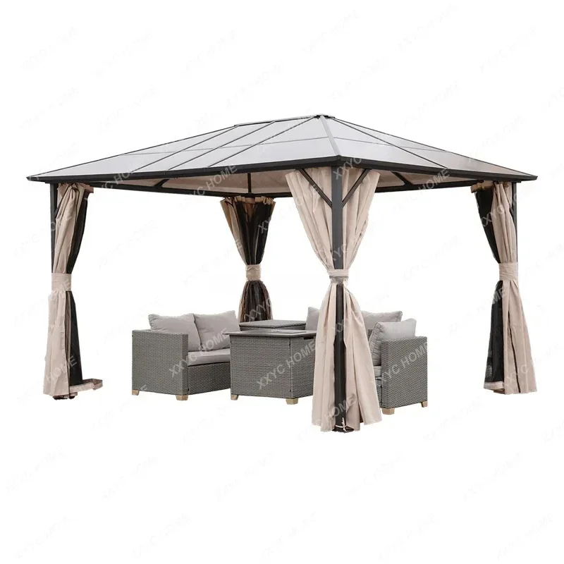 

Aluminum pavilion Outdoor courtyard Roman tent Garden awning Terrace Four corner pergola