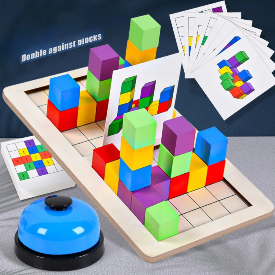 

Kids 3D Battle Building Blocks, Logic & Spatial Thinking Training, Parent-Child Interactive 2-Player PK Desktop Educational Game