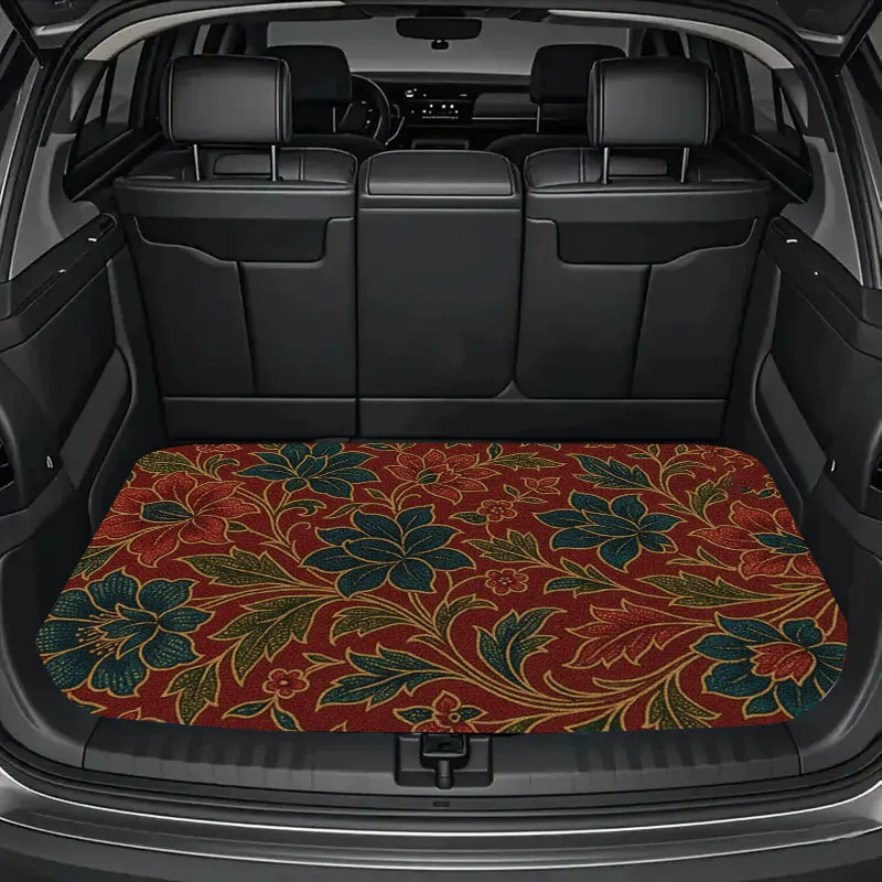 1pc Car Decorative Print Trunk Mat, A Must-Have For Travel, Universal For Various Car Models, An Indispensable Interior Decorati