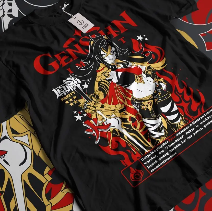 Dehya Genshin Impact T-shirt genshin impact,zhongli,Hu Tao,Anime,Manga,All Size