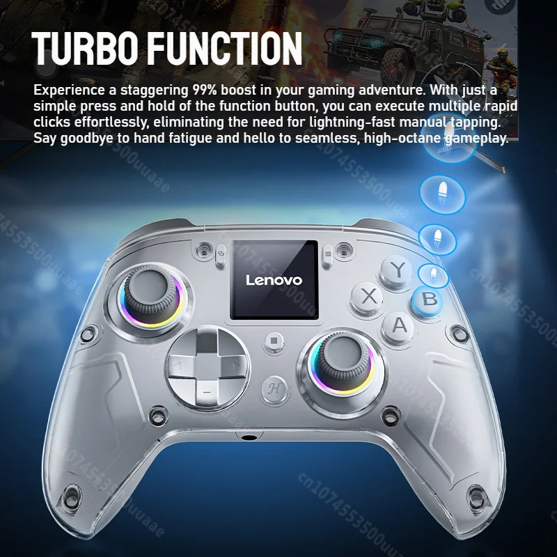 لينوفو X01 1.44 بوصة شاشة ذكية وحدة تحكم لاسلكية 3 طرق للتبديل PS4 IOS أندرويد PC TV برمجة زر خلفي غمبد