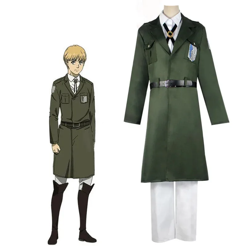 

Аниме Атака Титанов Костюм Плащ Следовая команда Полный комплект Ролевая игра Аллен Армейская зеленая форма yj4k