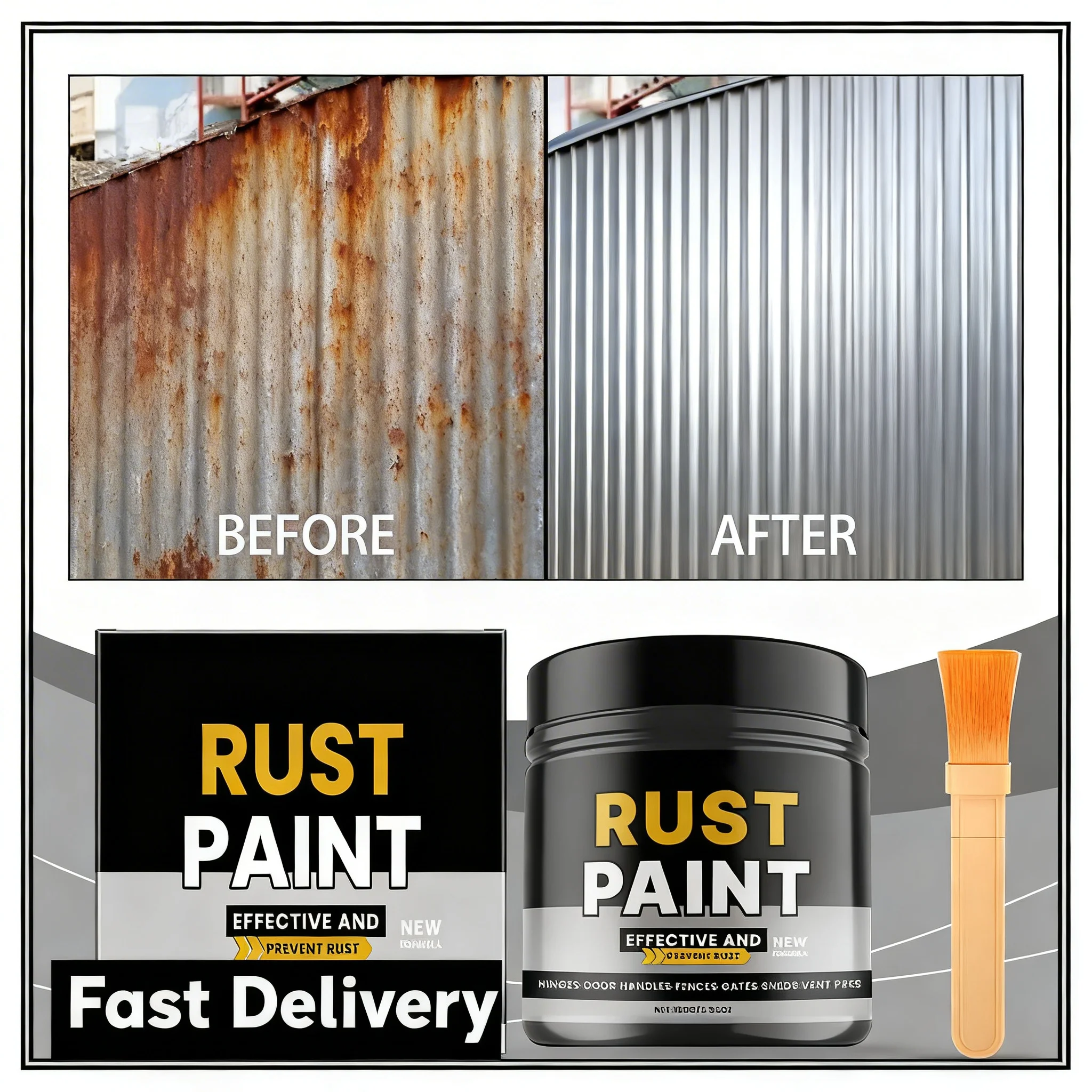 100g 1/2/3pc Anti Rust Paint House Rust Converter Paint Water Based Metallic Agent Anti Rust Paint For Car Steel Tile Renovation