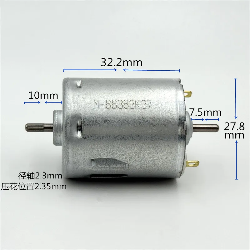 RS-365-14165 Micro Dual Shaft Electric Motor DC 6V 12V 18V 24V Mini 28mm Round Motor for Sweeper Robot Vacuum Cleaner Hair Dryer