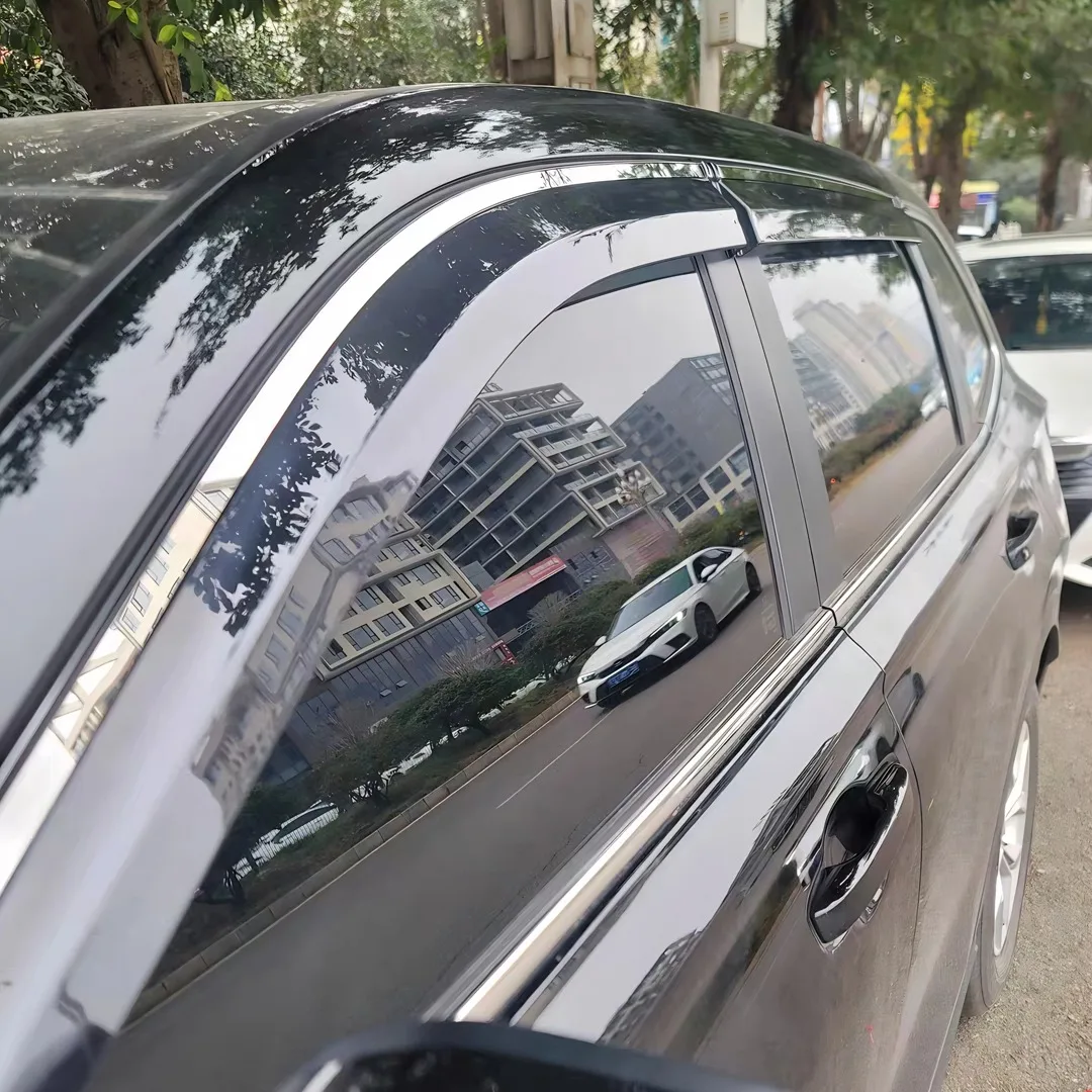 4PCS Window Visors Shade Wind Deflector Rain Guard Brow Glossy Black Exterior Parts Refit Decoration For Honda CR-V 2007-2026