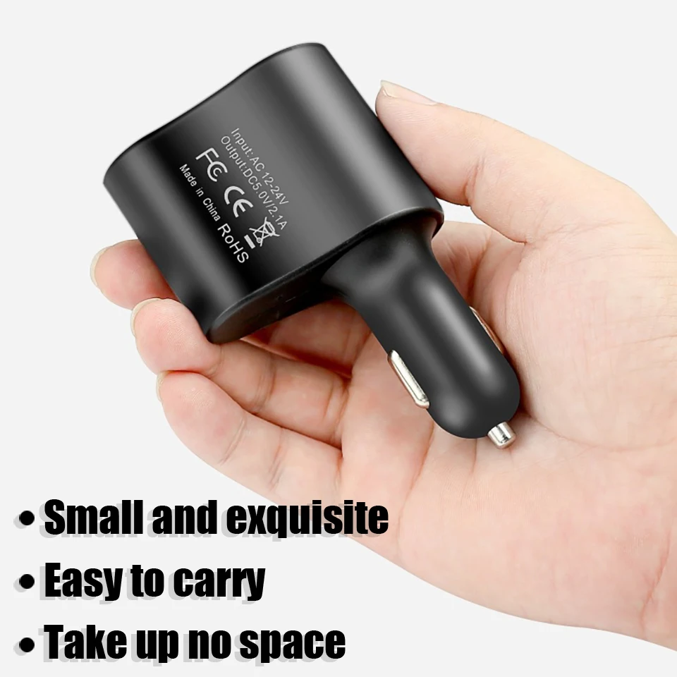 HKGK 3.1A Dual USB 3 in 1 Car Charger 3 Ports 12-24V Cigarette Socket Lighter Fast Car Charger Power Adapter Car Styling