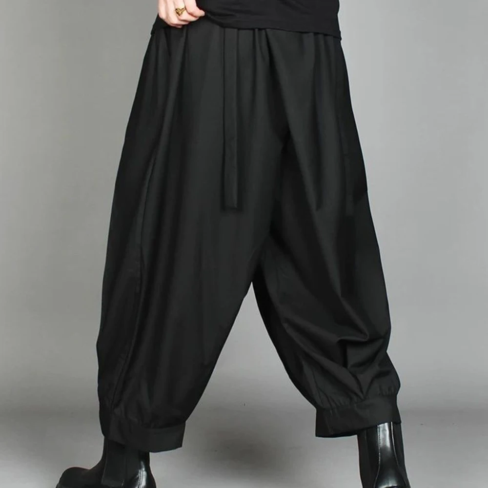 Men Spring Harem Pants Loose Dark Pleated Casual Pants Streetwear Fashion Youth Campus Tapered Leg Pants Men'S Clothing 2026 New