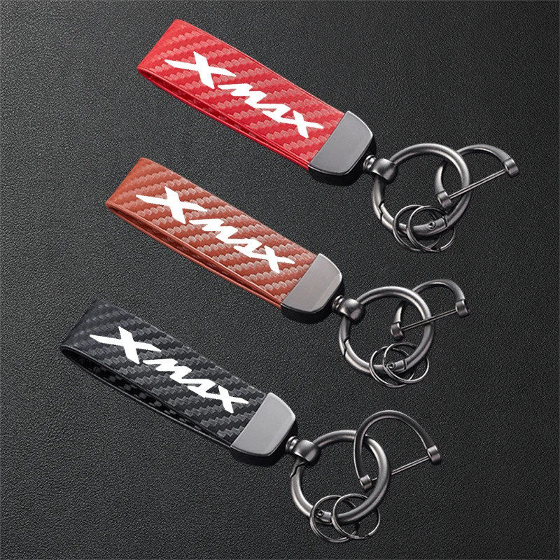 

For YAMAHA XMAX 300 Xmax300 X-MAX 250 XMAX400 Accessories High-Grade Carbon Fiber Patterned Motorcycle Keychain Metal Keyring