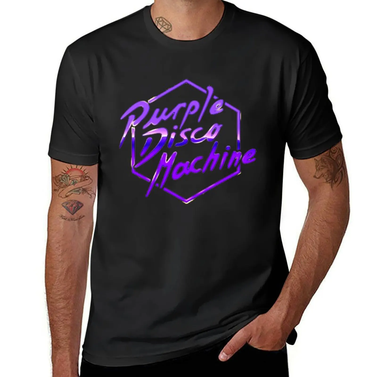 Purple Disco Machine dj Germany T-Shirt customizeds summer clothes mens funny t shirts