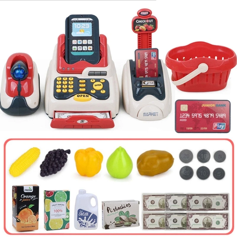 Playcashier Credit Card Machine toy Checkout Counter market Cash Register Toy