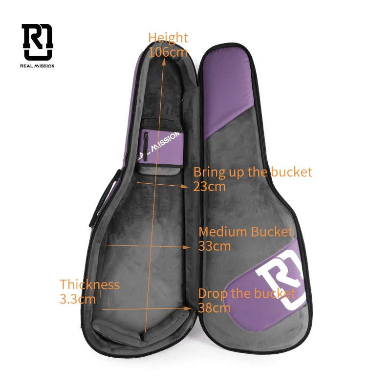 Iris -E Purple Real mission  popular new deign hot sale wholesale price factory waterproof guitar bags  bass  electric  gig bags