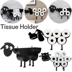 Metal Sheep Toilet Paper Roll Holder Black Kitchen Paper Stand for Toilet Paper Holder Animal Shape Decorative Toilet Paper Rack