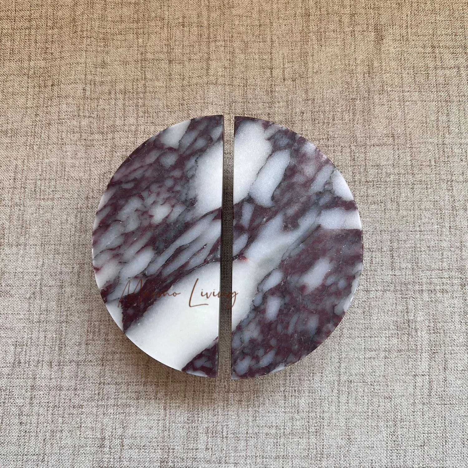 100%Real Stone Calacatta Violet Arc Marble Handle Nordic Modern Wardrobe Cabinet Door Drawer Knob