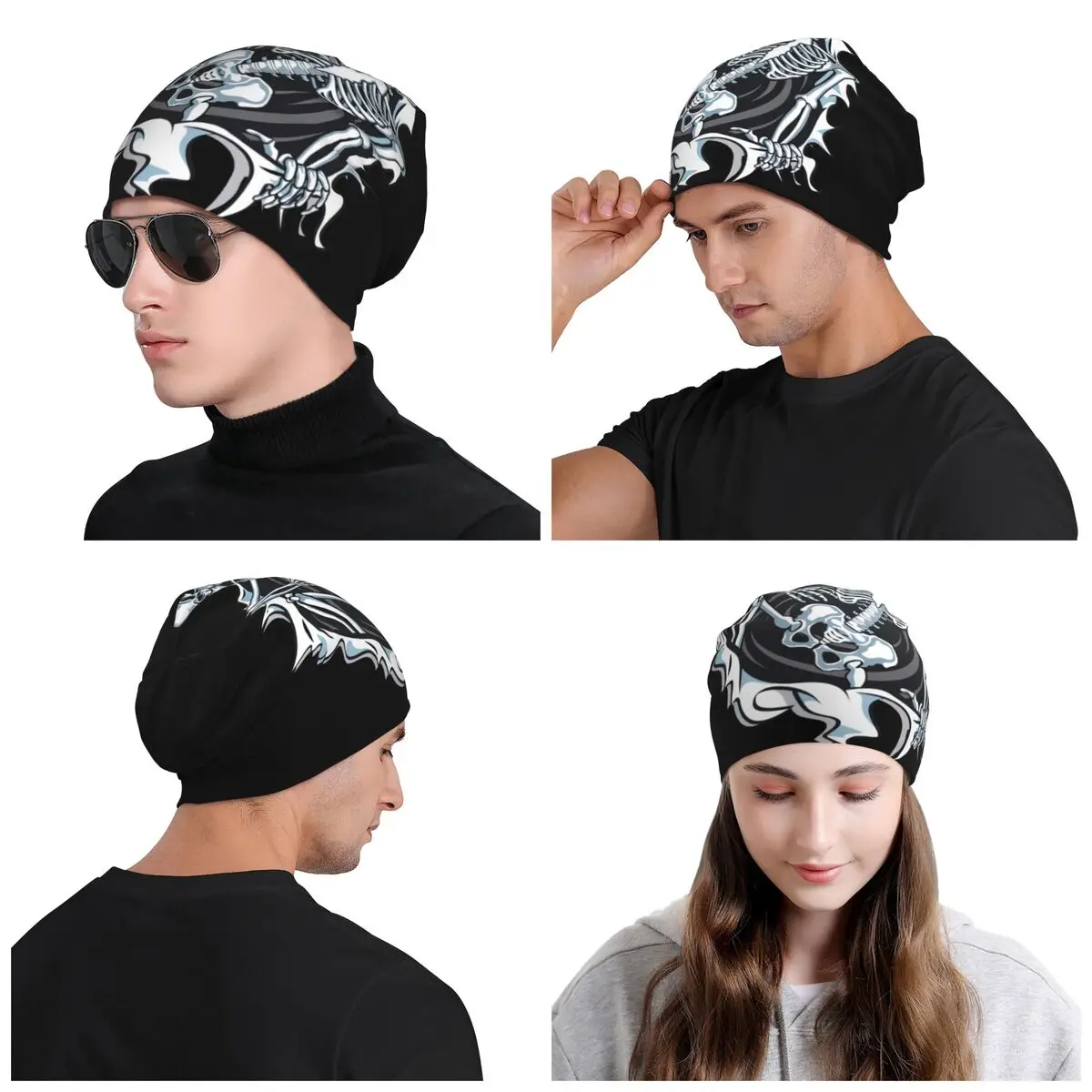 Seton Ripping Skull Bonnet Unisexe, Bonnet Chaud, Bonnets Femme, Chapeaux Tricotés, Hip Hop, Extérieur, Skullies Bonnets, Modules Humains, Hiver