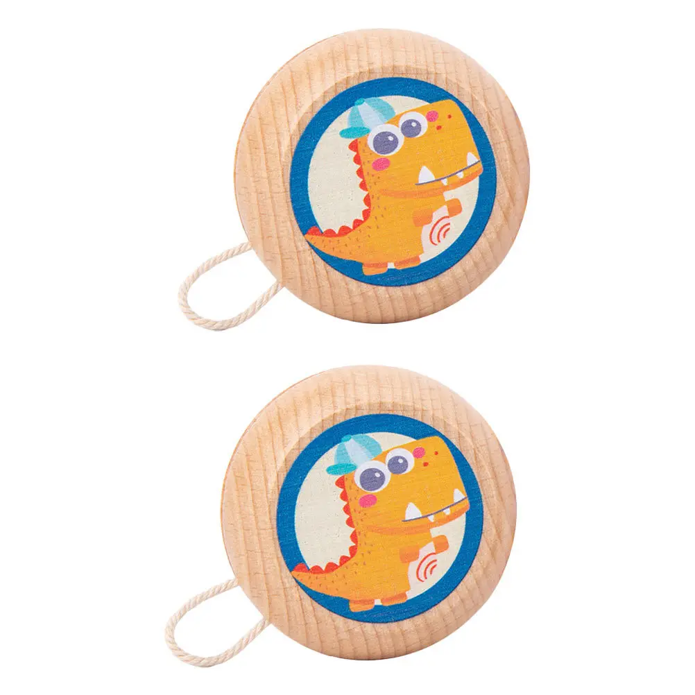 2 قطعة خشبية للأطفال نمط حيوان جذاب آمن سطح أملس قوة المعصم ممارسة هدية