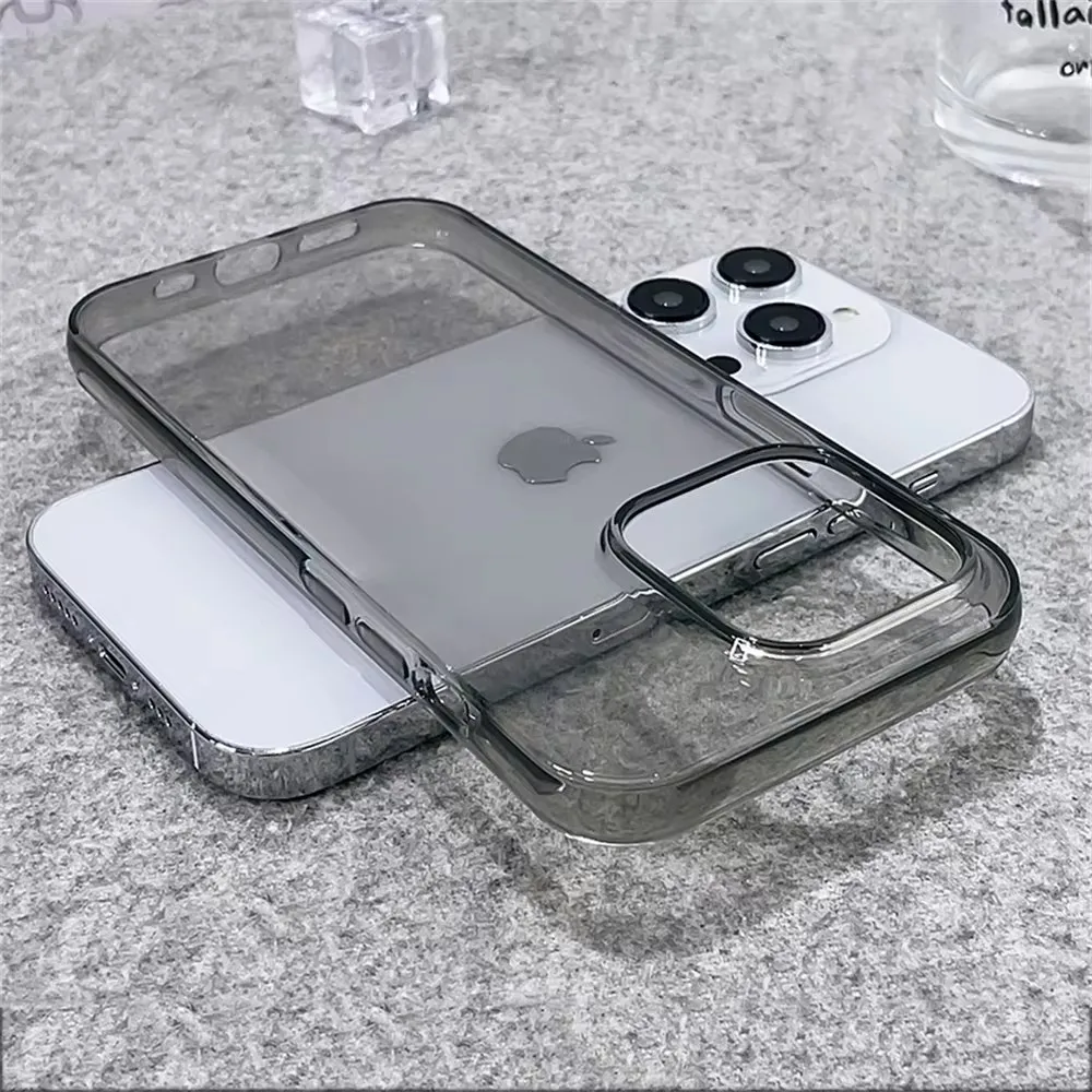 Ultra Thin Transparent Soft TPU Case For iPhone 15 14 13 12 11 Pro Max X XR 7 8 Plus SE 2022 2020 Luxury Silicone Back Cover