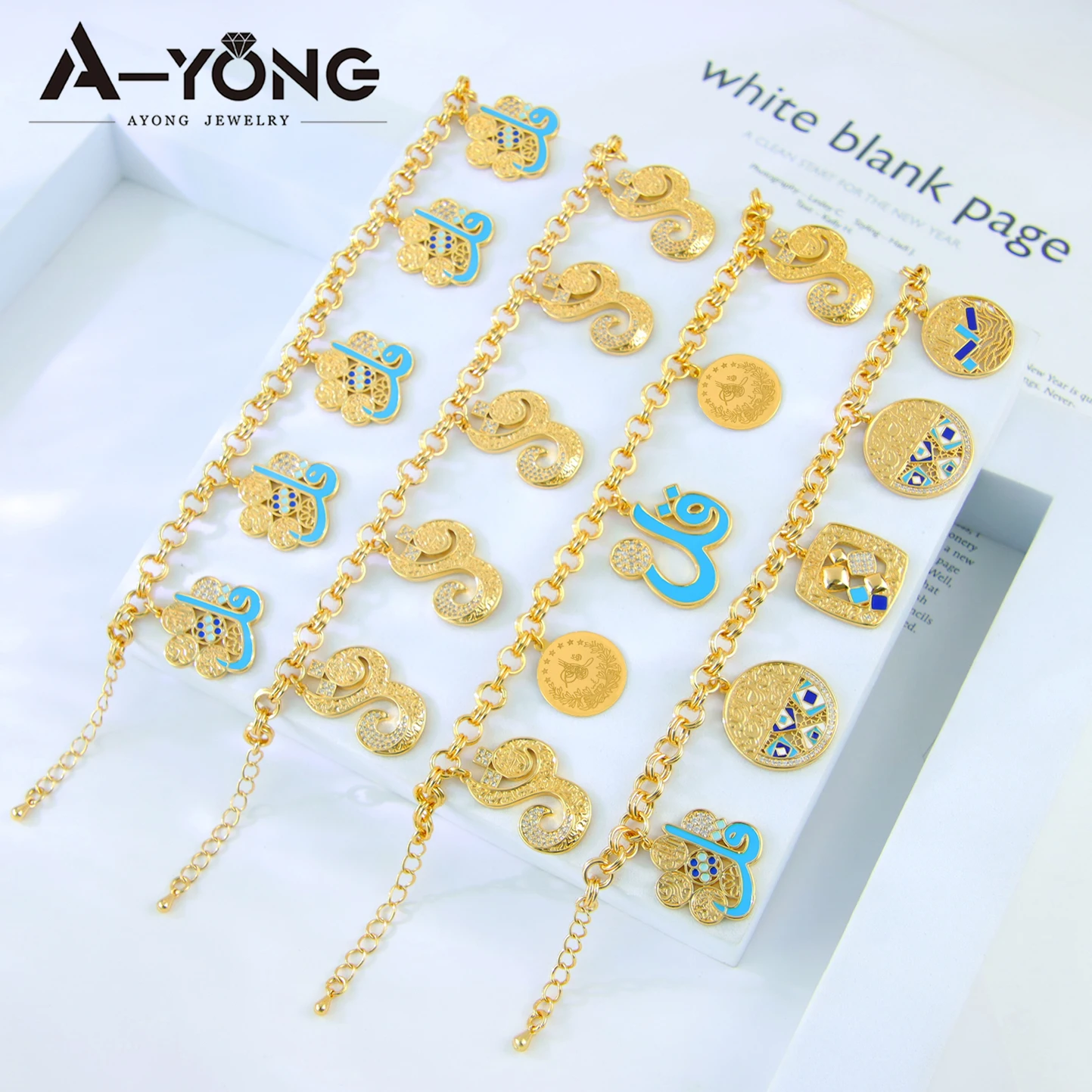 Fashion Arabic Gold Plated Bracelet 21k Gold Color Dubai Islamic Charm Lucky Bangles Oman Women Ramadan Party Jewelry