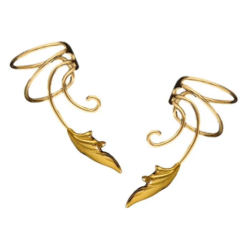 Vintage Rolled Pattern Women's Ear Clip Personalized And Light Retro Metal Clip Earrings Daily Party Fashion Jewelry