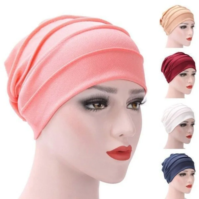 8 Colors Muslim Women Hijab Hat Cap Turban Headscarf Wrap Head Cover Cancer Cap