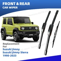 Escobillas de limpiaparabrisas delanteras y traseras LHD para Suzuki Jimny JB23 JB43 JB33 JB53 JB74 JB64 Sierra 1998-2023 cepillos de ventana de parabrisas