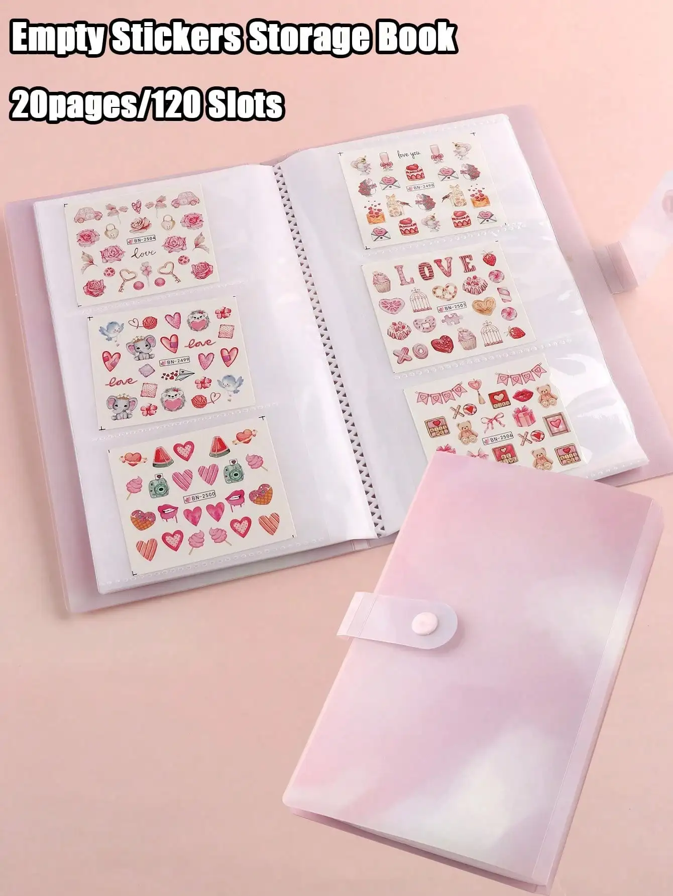 

120-Hole Acrylic Nail Sticker Storage Album, Manicure Photo Container