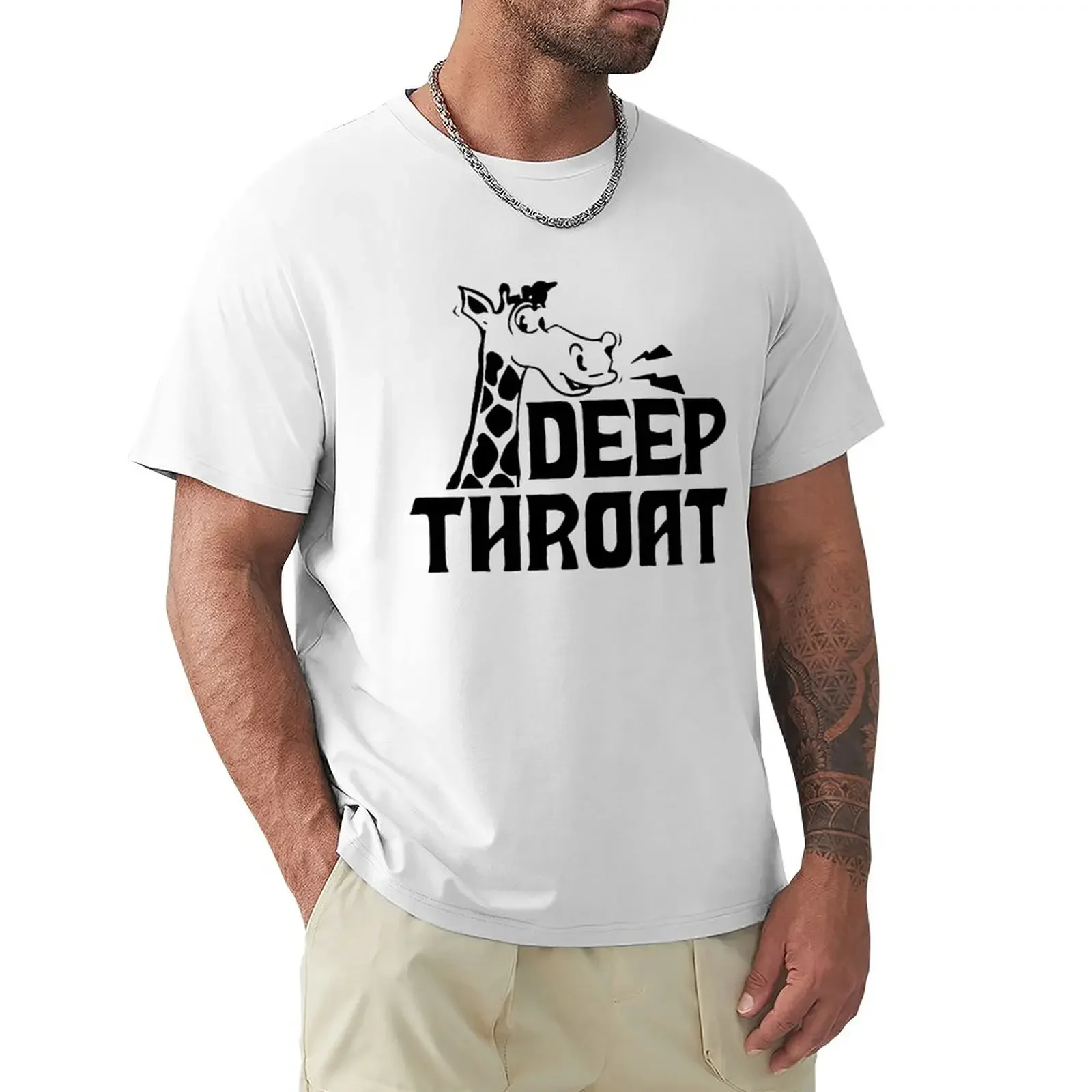 Deep Throat Funny Giraffe T-Shirt plus size tops graphics t shirts for men graphic