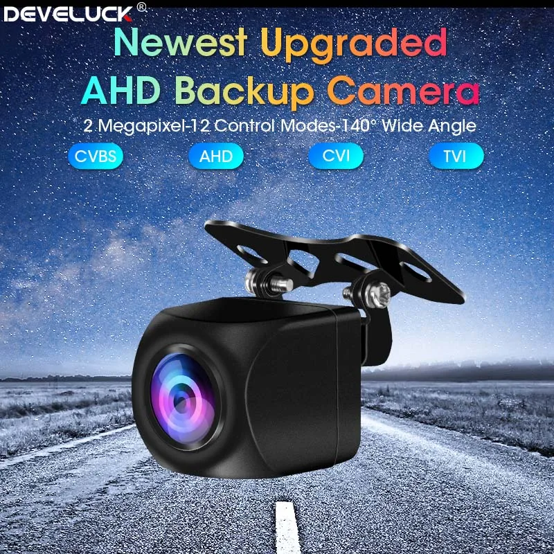 

Develuck 1080P Rear View Camera Fisheye Lens For Car Radio Cam Night Vision Reverse Camera 4 Pin Control AHD NTSC PAL TVI CVI
