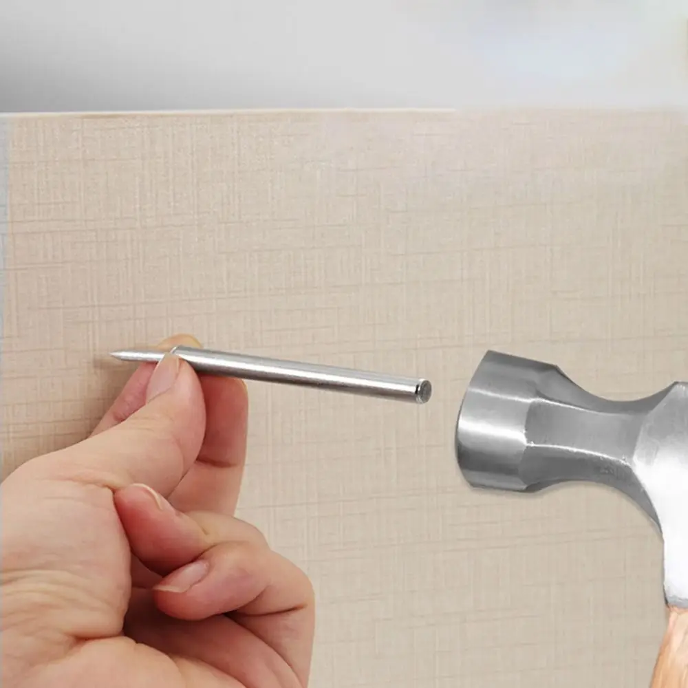 50/100Pcs Skirting Line Wood Double Head Seamless Nails Metal No Trace Fixator Skirting Thread Seamless Nail High Hardness