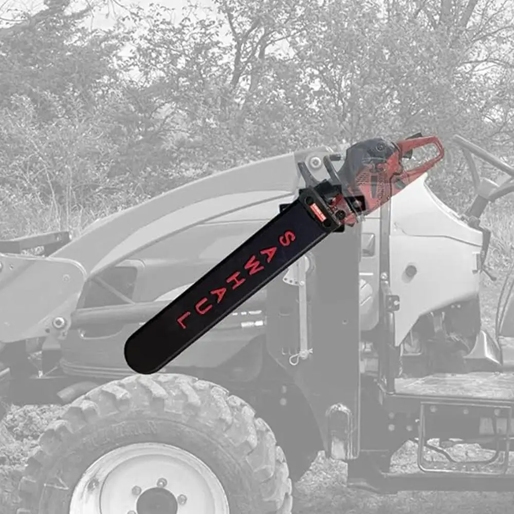 Snap-Lok Universal Chainsaw Carrier Kit Tractors 28 Inch Red Scabbard Rotating Mount Holder Compatible with All Chainsaw Brands