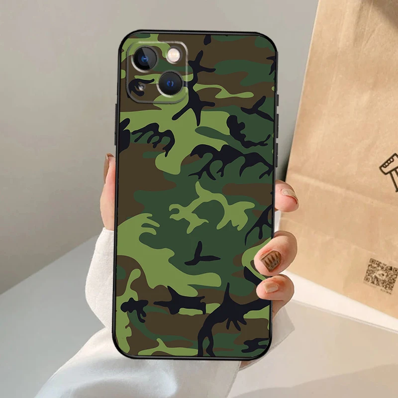 US ARMY Digital Camouflage Case For iPhone 16 15 14 13 12 11 Pro Max XS XR X Plus 12 13 Mini Bumper Back Cover