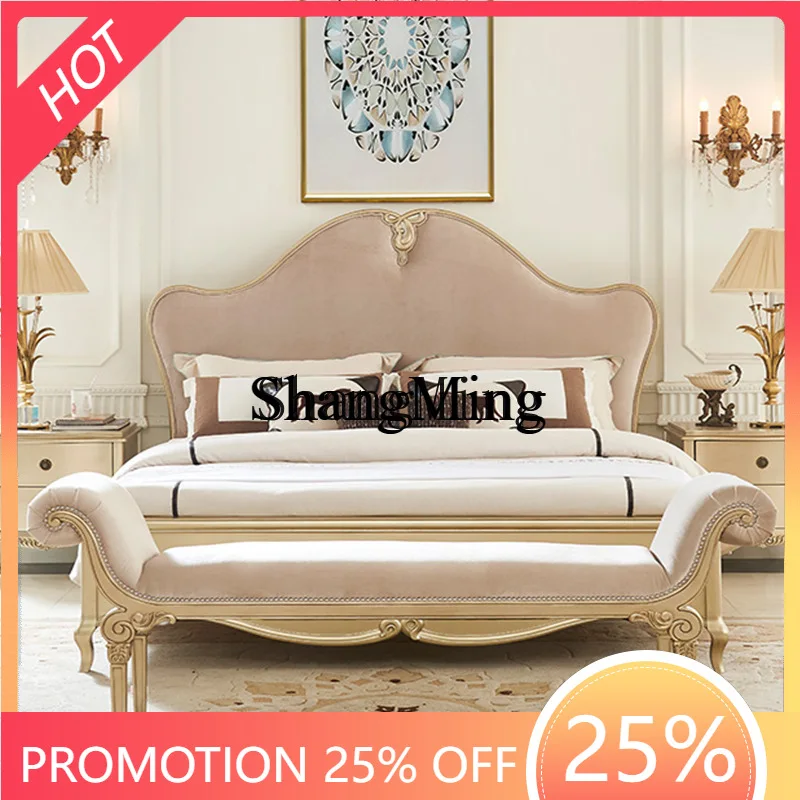 

SM luxury solid wood bedside stool modern simple champagne gold bed front couch cloakroom with armrest bench