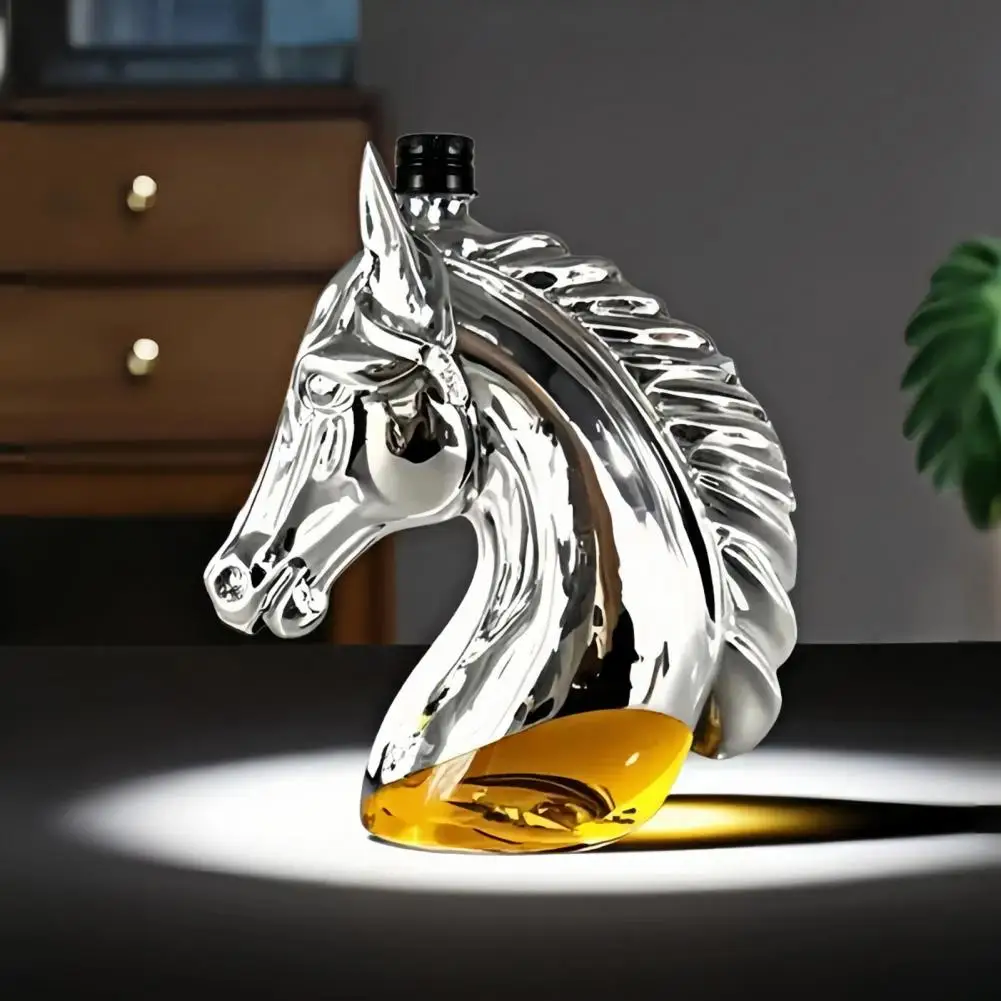 Personalized Whiskey Gift Bottle Horse Head Whiskey Bottle Horse Head Whiskey Decanter with Silicone Stopper for Bar