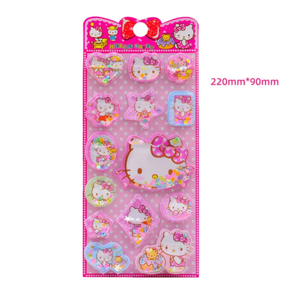 ثلاجة وامضة ثلاثية الأبعاد ثلاثية الأبعاد جديدة من سانريو، حافظة كمبيوتر محمول/هاتف مرحبا كيتي وملصقات للأطفال #5