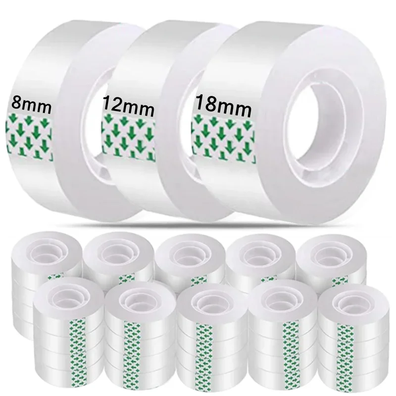 recargas de fita transparente para dispenser fitas invisiveis para escritorio casa material escolar transparente 18 mm 12 mm mm rolos rolos 10 rolos 01