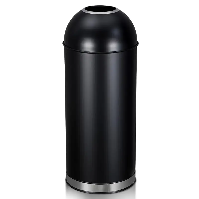 17 Gal/ 65L Open Top Trash Can Commercial Grade Heavy Duty Tall Commercial Trash Can Brushed Stainless Steel