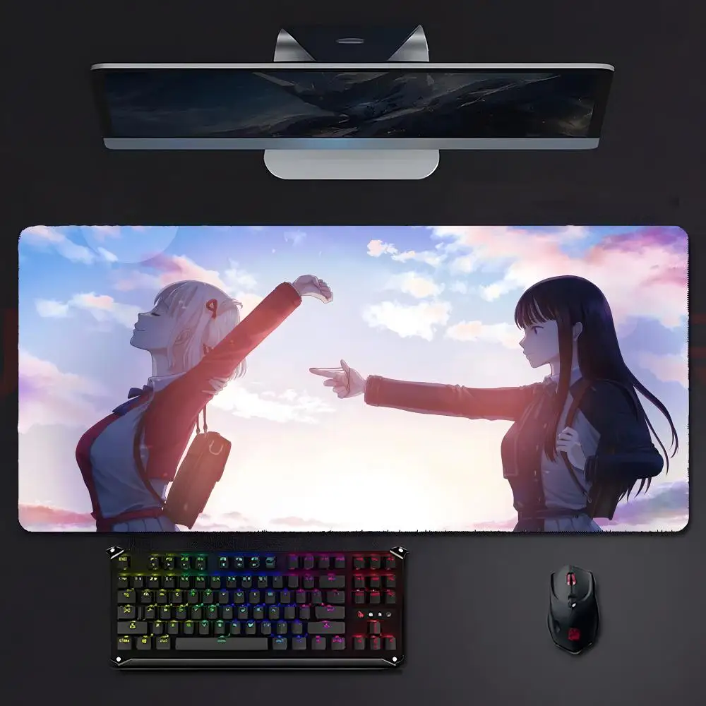 Kawaii XXL School Action Dual Heroine Anime Extra Large Thick Mouse Pad Non-Slip Rubber Stitched Desk Mat Cute Gift for PC
