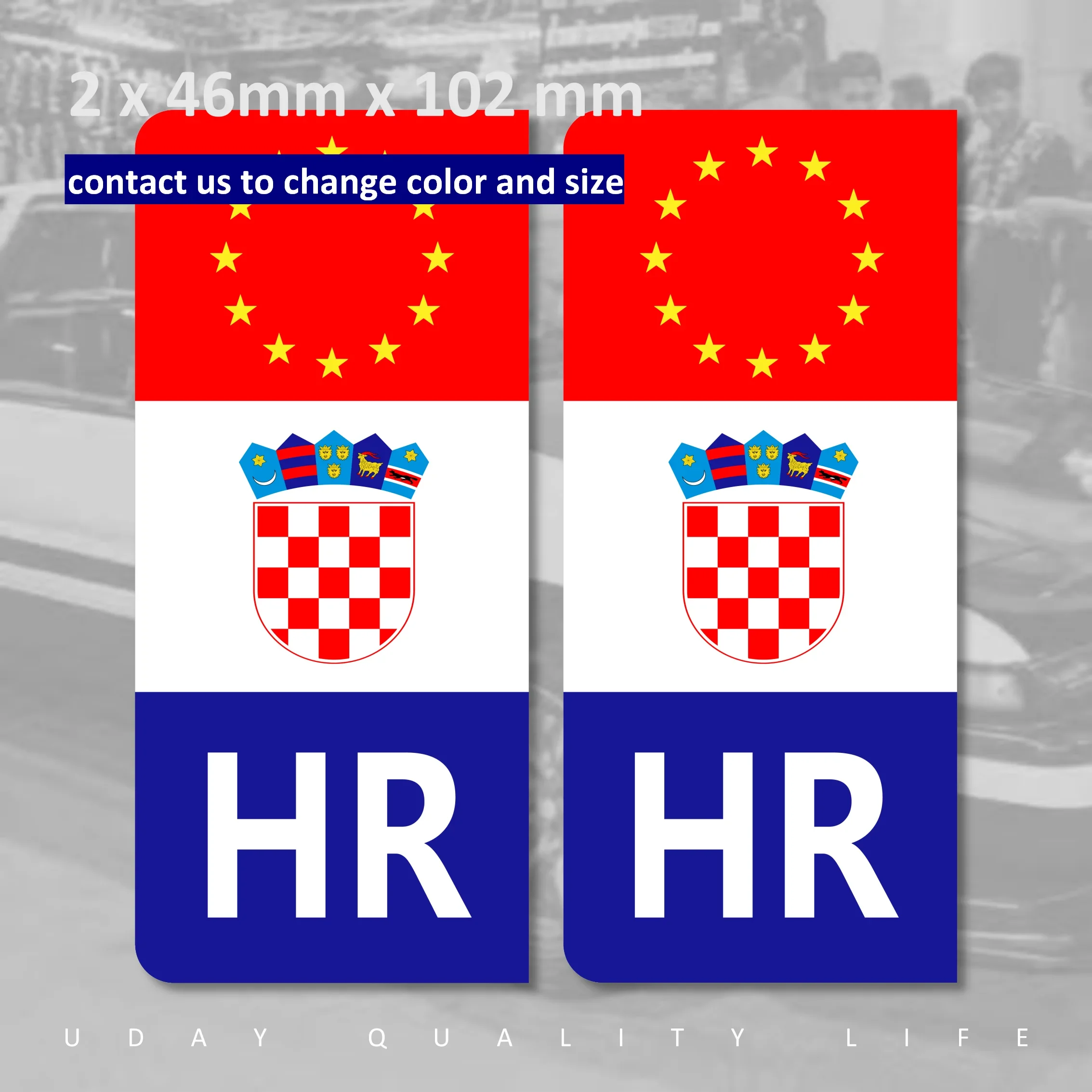 Croatia HR Car Number Plate EU coat of arms national flag Car Sticker Vinyl Waterproof Weatherproof Windshield Truck 07 Nfs - Image 4