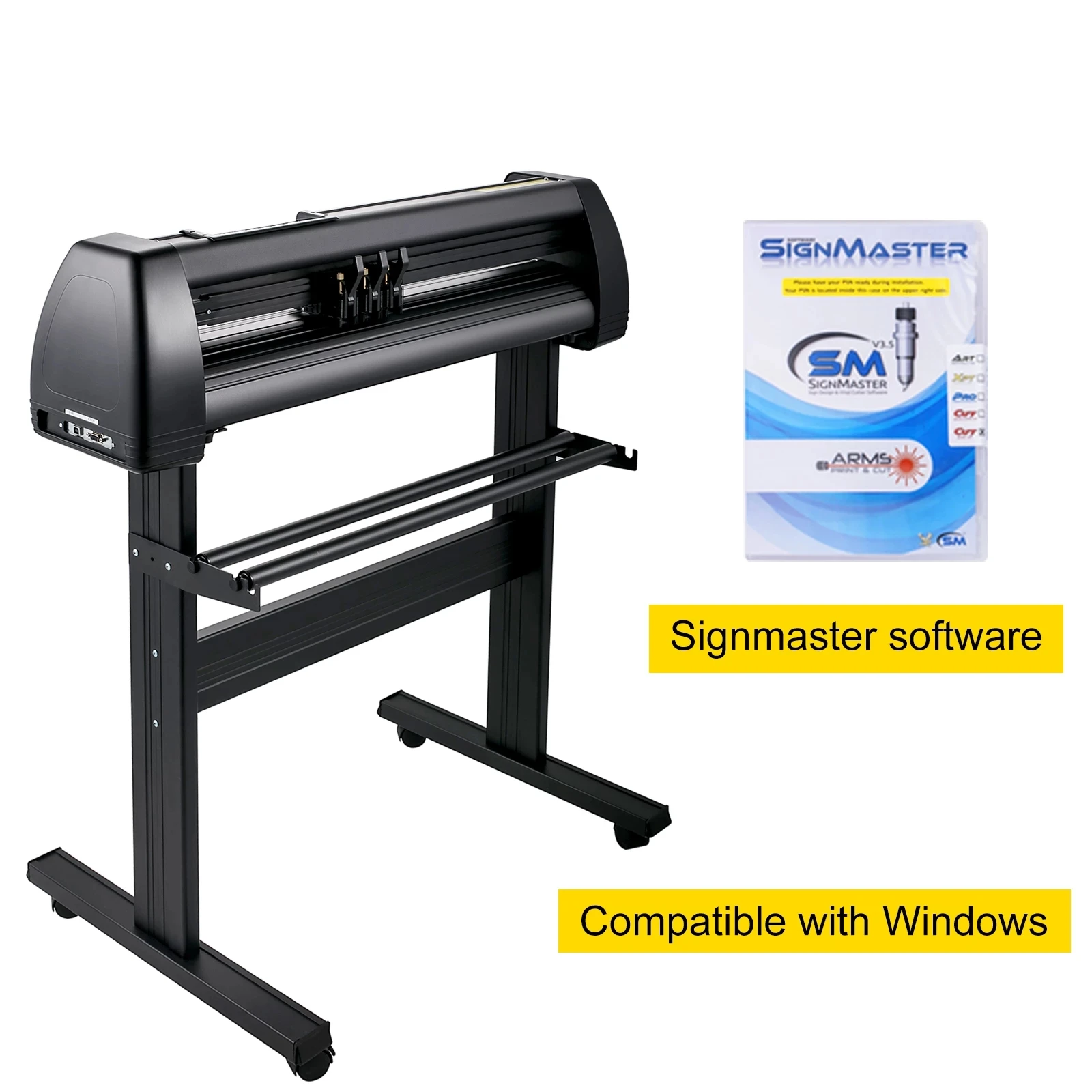 28Inch 870MM Max Paper Feed Printer Cutting Plotter Vinyl Cutter Machine With Computer Windows Software 3 Blades LCD Screen