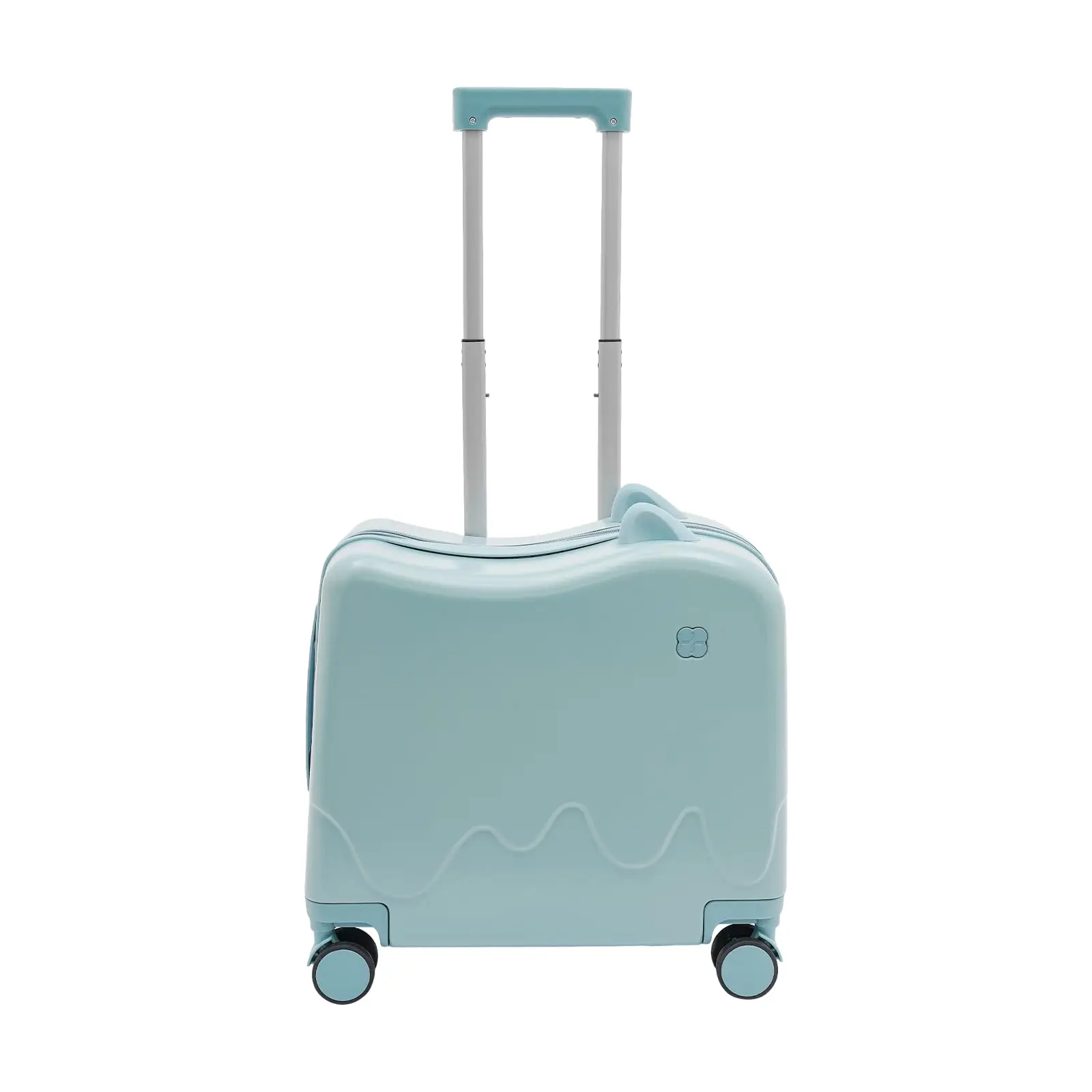 

18" Ride-On Kids Suitcase W/Lock, Sky Blue Children's Ride on Trolley W/4* Universal Wheels, Children's Luggage Case, Rolling Lu