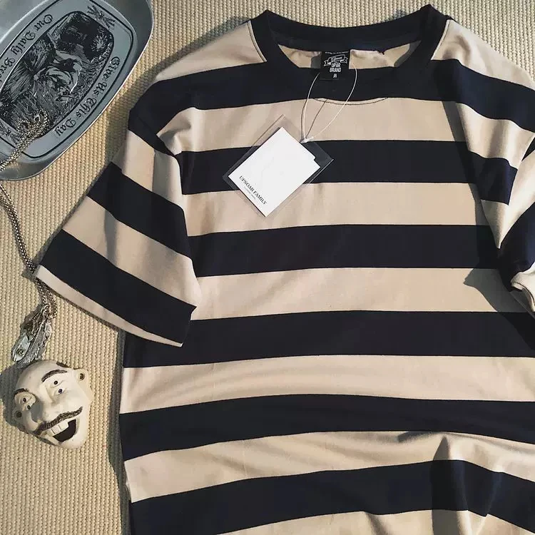 Trendy Men's Vintage Stripe T-Shirt Classic Crew Neck Short Sleeve Oversized Tee For Harajuku Street Style Retro Summer Tops