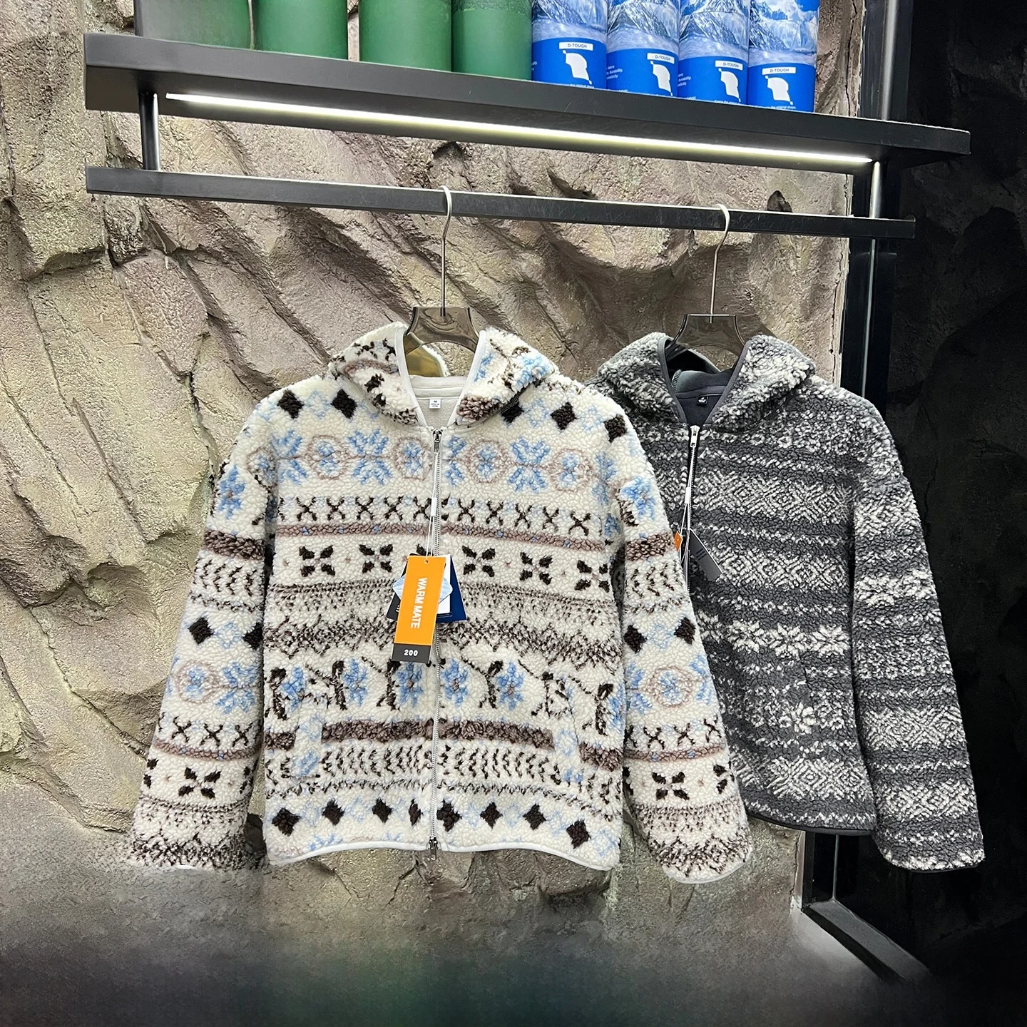 

Женское ветрозащитное пальто Fce Jaet свободного покроя в стиле ретро с капюшоном, теплое длинное пальто из полиэфирного волокна с геометрическим узором