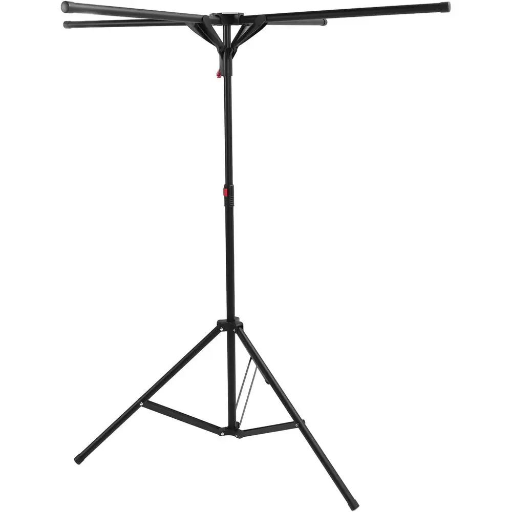 

Portable Carbon Steel Clothes Drying Rack, Adjustable Height 51.2-70.9in, Indoor Tripod Laundry Stand, Black, Ideal for Small Sp