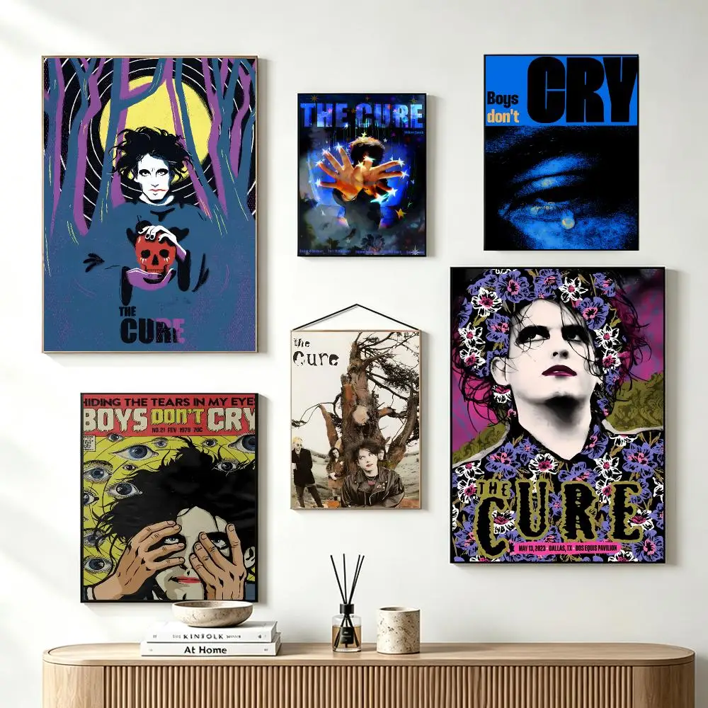 Moody Atmospheric Band T-The Cure Poster Self-Adhesive Wall Art HD Print For Dorm Teen Room Decor Gift