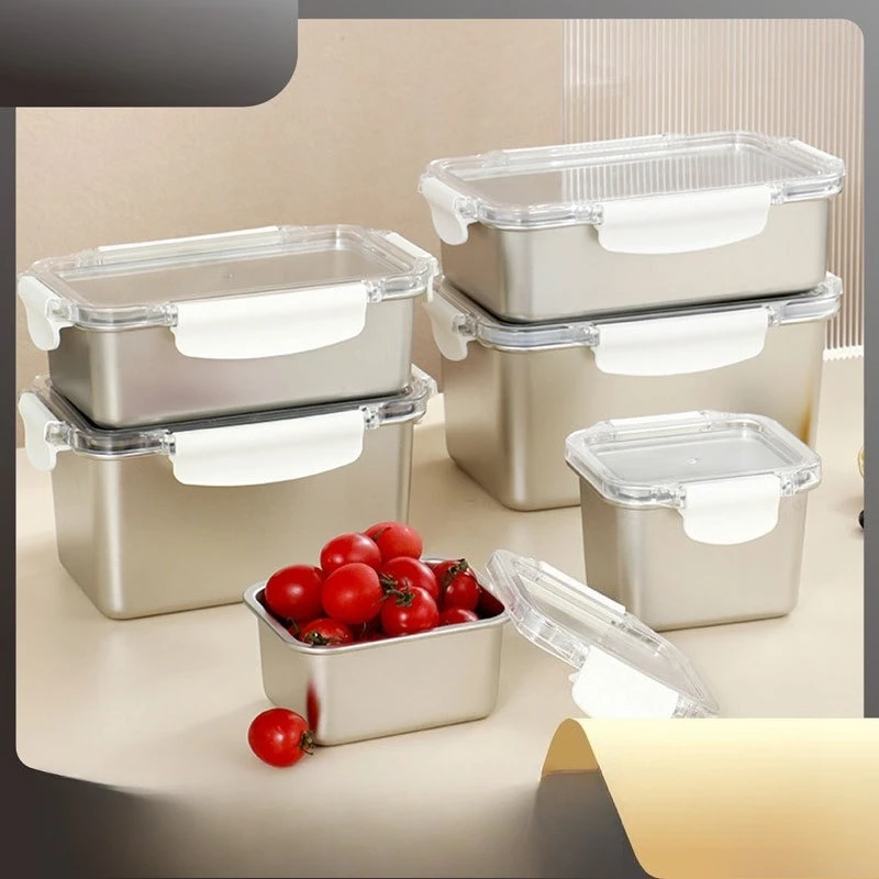 

304 Stainless Steel Food Storage Container Airtight Microwave Safe Bento Box with Lock