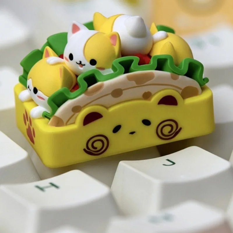

Cute Cat Burrito Keycaps ESC Cartoon Personalized DIY Gaming Keycap Cross Axis Mechanical Keyboard Accessories