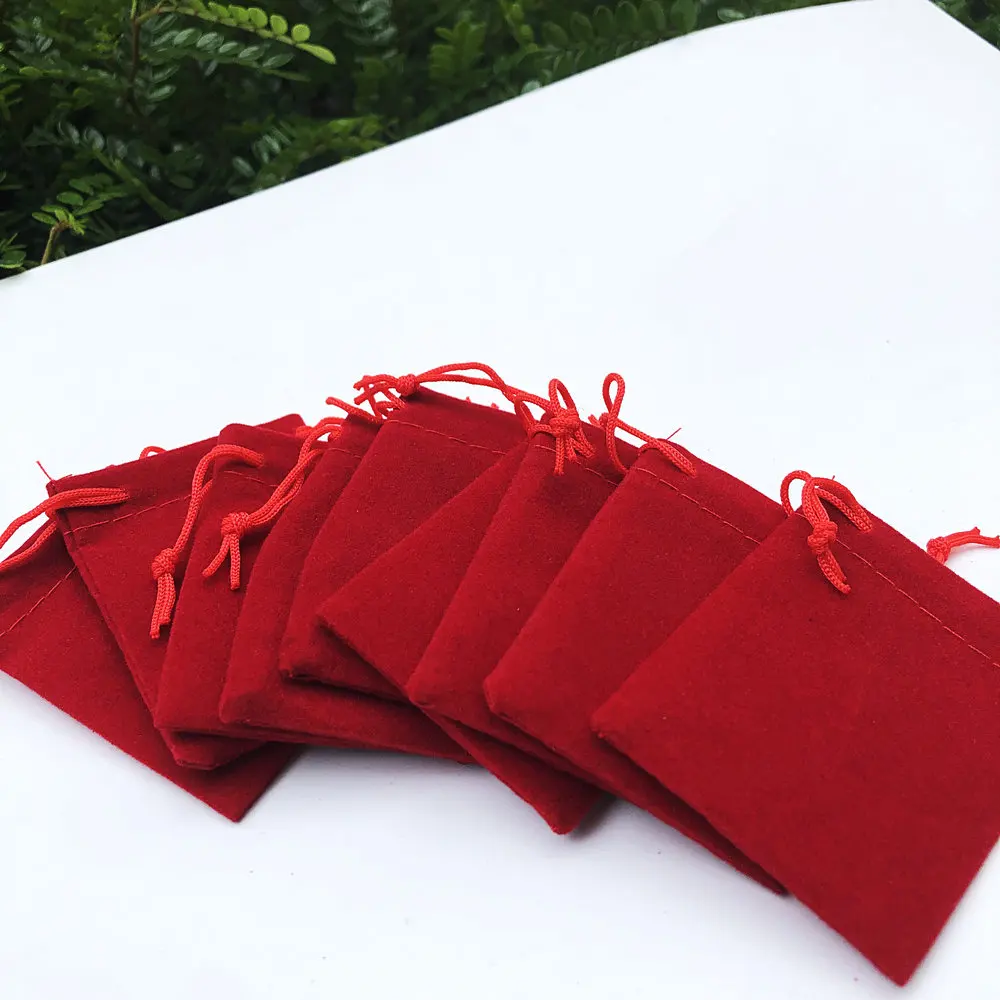 200 Pieces Velvet Dust Bag Black Multi-Color 10x12 Cm 7x9 Cm 5x7 Cm Drawstring Gift Packaging Small Jewelry Storage Bags