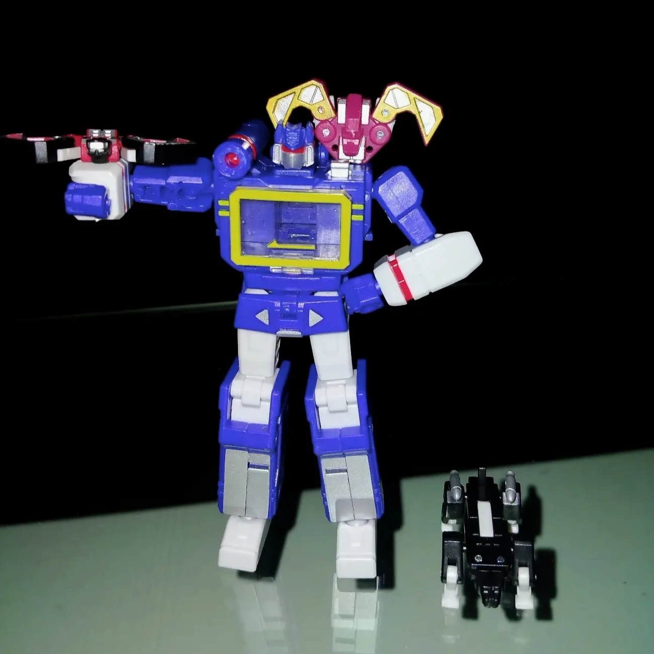 Transformation PT-04 จูนเนอร์.S Evil Enerqy PT-04B สีดํา Soundwave PT04 เทป G1 Mini Pocket สงคราม KO DX9 Action Figure หุ่นยนต์ T