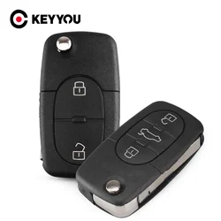 KEYYOU 2/3 Pulsante Per Audi TT A2 A4 A6 A8 Quattro CR1620 CR2032 Supporto Della Batteria HAA Vibrazione Pieghevole Chiave Dell'automobile borsette Caso Della Copertura