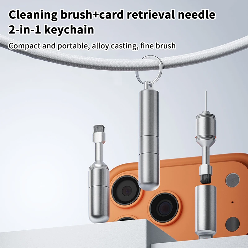 

2 In 1 Sim Card Tray Removal Tool Eject Pin Earbuds Cleaning Brush Reset Tools Needle Opener Cleaner Pen Kit For IPhone Airpods